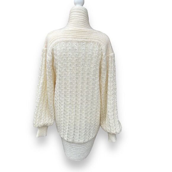 Vintage ‘90s Cocoon Cardigan Belldini Oversized White Cream Size Medium - Picture 7 of 12